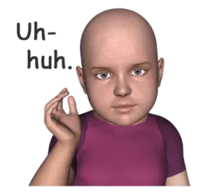 😒 child, digital art, gesture whatsapp sticker