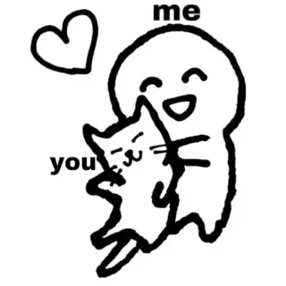 😖 me you кот, любовь, милый, сердце, отношения telegram sticker