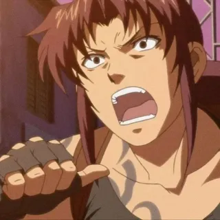 🤬 Revy Black Lagoon Anime, Waffe, Attitüde, Aggressiv, Weiblich whatsapp sticker