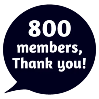 ❤ 800 members, Thank you! danke, mitglieder, feier, community, erfolg whatsapp sticker