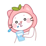🤮 kucing, minum, air, lucu, kartun whatsapp sticker