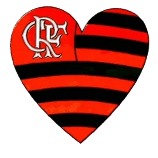 ❤️ Flamengo, cuore, rosso e nero, Brasile, squadra di calcio, club calcistico, sport telegram sticker