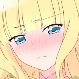 ☁️ Anime, Manga, Mono, Rubio, Sonrojado, Kawaii whatsapp sticker