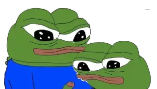 😐 Pepe the Frog Пепе, Лягушка, Мем, Интернет-мем, Грустный, Эмодзи whatsapp sticker