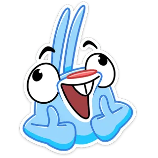 👍 cartoon, konijn, sticker, schattig, personage, grappig telegram sticker