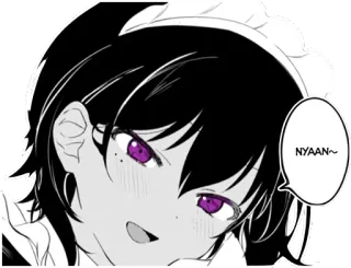 😽 NYAAN~ Anime, Maid, Nyan, Kucing, Manga, Lucu telegram sticker