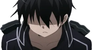 😔 Kirito Sword Art Online anime, sword art online, kirito, character, manga, japanese animation telegram sticker