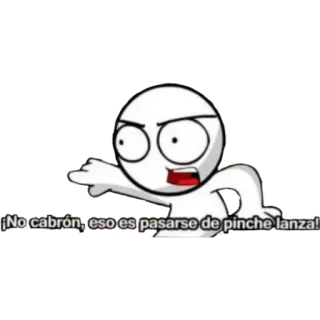 🖕 ¡No cabrón, eso es pasarse de pinche lanza! Cartoon, Wütend, Strichmännchen, Spanisch telegram sticker