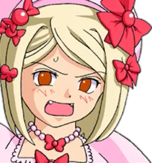 😰 Anime, Niedlich, Rosa, Wütend, Cartoon, Illustration whatsapp sticker