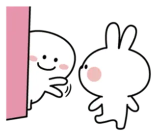 😊 schattig, sticker, konijn, cartoon, illustratie, personage telegram sticker