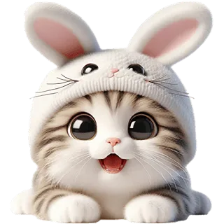 😂 猫, 小猫, 动物, 兔子, 兔子, 可爱, 宠物 telegram sticker