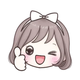 😊 Anime, Fofo, Garota, Desenho animado, Joinha, Kawaii telegram sticker