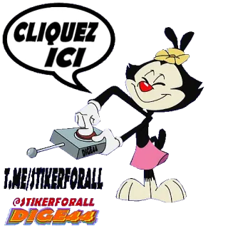 🔴 Dot Warner Animaniacs CLIQUEZ ICI Dibujos animados, Animaniacs, Dot Warner, Haz clic aquí, Botón, Animado, Warner Bros telegram sticker