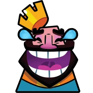 😂 King Clash Royale クラッシュ・ロワイヤル, キング, 笑い, 絵文字, キャラクター, ビデオゲーム telegram sticker