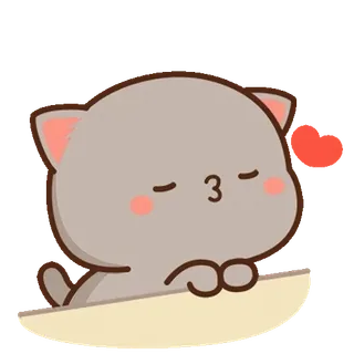 ⭐ cat, cute, heart, love, peach, cartoon telegram sticker