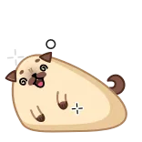 🤪 мопс, собака, животное, смешной, мультфильм, милый, наклейка telegram sticker