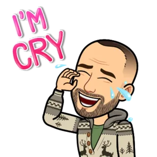 😂 I'M CRY chorando, emoji, bitmoji, feliz, lágrimas telegram sticker