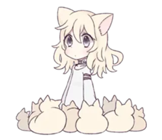 😐 Anime, Gato, Chibi, Garota, Fofo, Garota gato telegram sticker