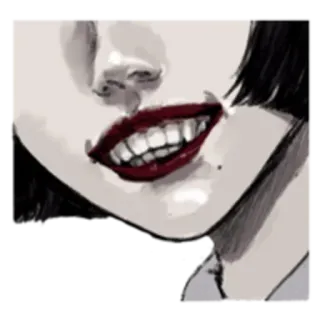 😬 boca, lábios, rosto, mulher, retrato telegram sticker