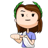 👍 Cartoon, Frau, Lorbeerkranz, Toga, niedlich telegram sticker