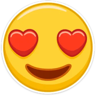 😍 Emoji, Liefde, Hart, Gezicht, Geel, Blij telegram sticker