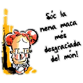 😁 Soc la nena més desgraciada del mon! 卡通, 女孩, 悲伤, 不幸 whatsapp sticker