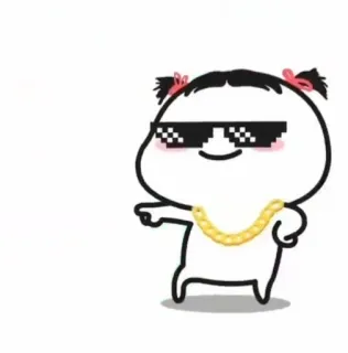 😎 การ์ตูน, ตัวละคร, ผู้หญิง, แว่นกันแดด, สร้อยคอ, ตลก telegram sticker