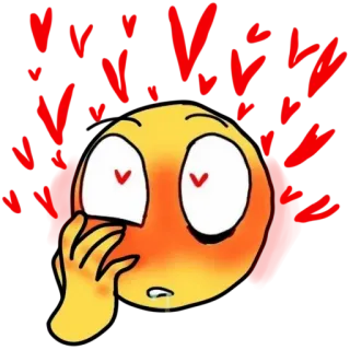 😘 表情符号, 爱, 爱心, 表情, 卡通 telegram sticker