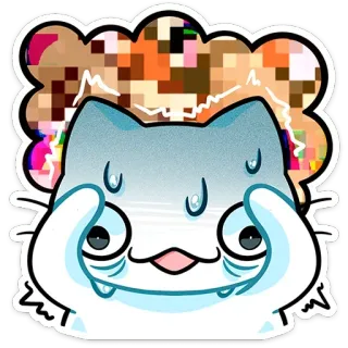 🤯 cat, shocked, nervous, meme, digital, sticker, cartoon telegram sticker