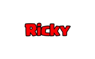 ❤ Ricky Nome, Rosso, Testo, Cartone animato, Personaggio, Semplice telegram sticker