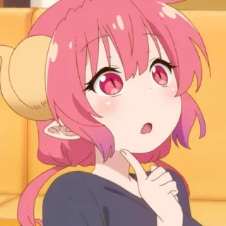 🧐 Ilulu Miss Kobayashi's Dragon Maid Anime, Drache, pinke Haare, süß, Mädchen telegram sticker