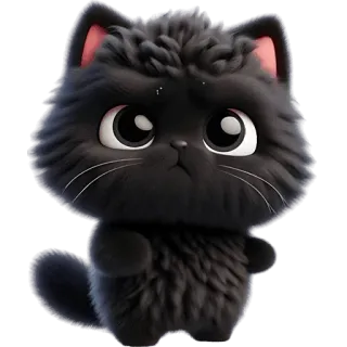 😠 кот, милый, наклейка, мультфильм, черный кот telegram sticker