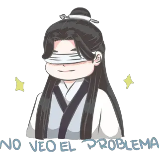 🤷‍♀ NO VEO EL PROBLEMA blindfold, cartoon, spanish, phrase telegram sticker