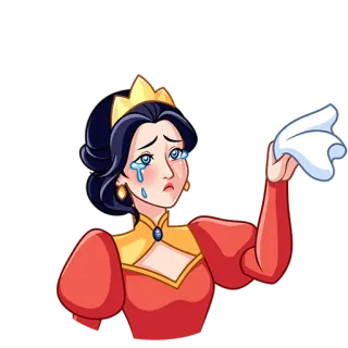 😭 crying, sad, upset, queen, cartoon, tear telegram sticker