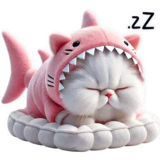 🥱 zZ kat, haai, slaap, dier, schattig, huisdier, kitten, droom telegram sticker
