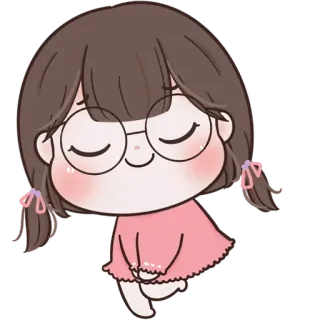 🧚‍♀ dibujo animado, chica, kawaii, lindo, gafas, anime, pegatina telegram sticker