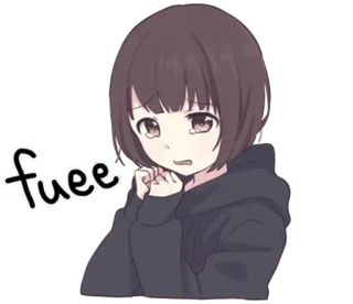 😨 fuee Anime, Mangá, Garota, Fofo, Kawaii, Expressão telegram sticker