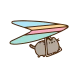 ✈️ Pusheen Katze, Flugzeug, niedlich, Pusheen, fliegend telegram sticker