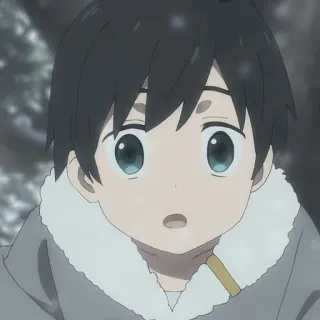 🦋 Anime, Dziecko, Chłopiec, Zima, Śnieg telegram sticker