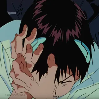 😖 Anime, Triste, Deprimido, Personaje de anime, Emocional, Personaje, Chico anime telegram sticker