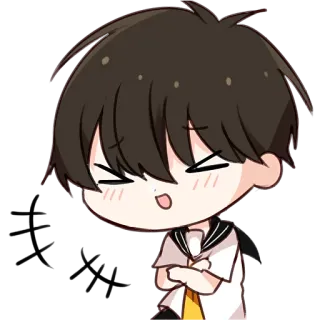 😂 anime, zfrustrowany, kreskówka, słodki, chibi whatsapp sticker