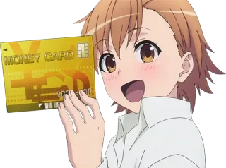 💳 MONEY CARD Anime, Chica, Dinero, Tarjeta, Personaje, Finanzas telegram sticker