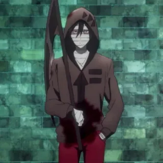 🦇 Isaac Foster Angels of Death Anime, Sabit, Darah, Kekerasan, Karakter, Hoodie telegram sticker
