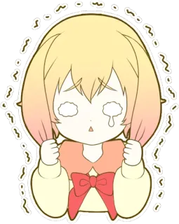 😱 难过, 哭泣, 动漫, 眼泪, 情感, 插画, 可爱, 漫画 whatsapp sticker