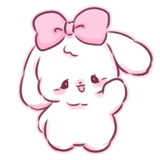 📩 cute, kawaii, bunny, rabbit, pink, bow telegram sticker