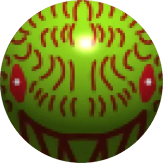 🤩 Kugel, grün, rot, Pixelkunst, digitale Kunst, Monster, Gesicht telegram sticker