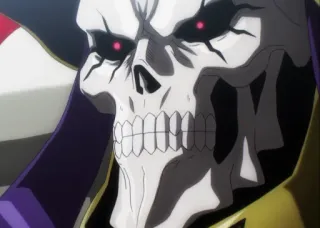 😐 Ainz Ooal Gown Overlord 动漫, 骷髅, 巫师, Overlord, 安兹·乌尔·恭 telegram sticker