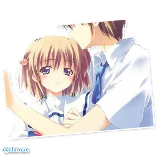 👥 @afavoice Anime, Para, Czuły, Przytulanie, Romans, Miłość telegram sticker