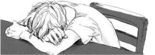 💿 animé, manga, fatigué, endormi, triste, épuisé telegram sticker