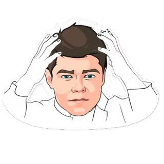 🙈 stressed, anxious, headache, cartoon, illustration telegram sticker